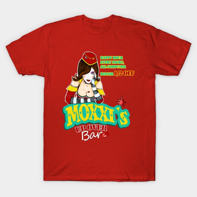 Moxxi's UP OVER bar T-Shirt by Rhaenys